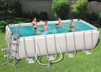 Alternative view of Bestway 56465 | Size 18.0 x 8.98 x 4.00 Ft | Power Steel Rectangular Metal Frame Portable Ready-Made Swimming Pool