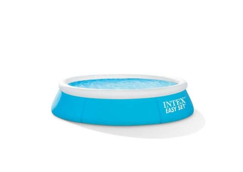 Intex 28101 | Size 6.4 x 6.11 x 2.00 Ft | Easy Set Round Inflatable Portable Above Ground Swimming Pool