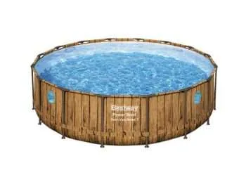 Alternative view of Bestway 56725 | Size 16.0 x 16.0 x 4.00 Ft | Power Steel Vista Series Round Metal Frame Portable Ready-Made Swimming Pool
