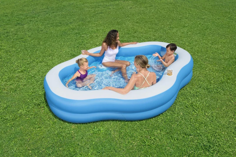 Bestway 54409 | Size 8.10 x 6.6 x 1.6 Ft |  Splashview Inflatable Fast Set Portable Ready-Made Swimming Pool