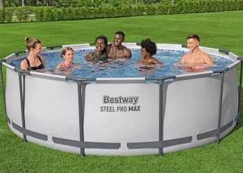 Alternative view of Bestway 56260 | Size 12.0 x 12.0 x 3.0 Ft | Steel Pro MAX Round Metal Frame Portable Ready-Made Swimming Pool