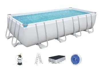 Alternative view of Bestway 56671 | Size 17.3 x 9.4 x 4.00 Ft | Power Steel Rectangular Metal Frame Portable Ready-Made Swimming Pool