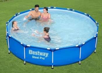 Alternative view of Bestway 56681 | Size 12.0 x 12.0 x 2.5 Ft | Steel Pro Round Metal Frame Portable Ready-Made Swimming Pool