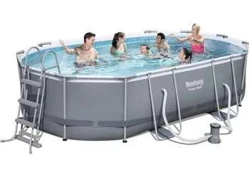 Alternative view of Bestway 56448 | Size 16.0 x 10.0 x 3.50 Ft | Power Steel Oval Metal Frame Portable Ready-Made Swimming Pool