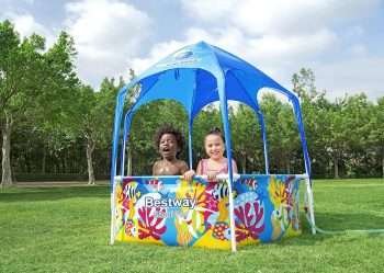 Alternative view of Bestway 5618T | Size 6.0 x 6.0 x 1.6 Ft | Steel Pro Round Metal Frame Portable Splash-in-Shade Swimming Pool