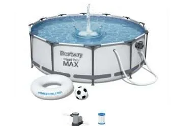 Bestway 56260 | Size 12.0 x 12.0 x 3.0 Ft | Steel Pro MAX Round Metal Frame Portable Ready-Made Swimming Pool