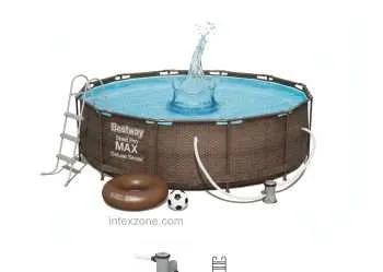Bestway 56709 | Size 12.0 x 12.0 x 3.28 Ft | Steel Pro MAX Deluxe Series Round Metal Frame Portable Swimming Pool