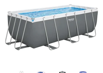 Alternative view of Bestway 56456 | Size 13.6 x 6.7 x 4.00 Ft | Power Steel Rectangular Metal Frame Portable Ready-Made Swimming Pool