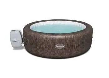 Bestway 60023 | Size 7.00 x 7.00 x 2.30 Ft | Inflatable Portable Spa Lay Z Bathtub St Moritz