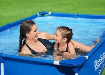 Alternative view of Bestway 56401 | Size 7.3 x 4.9 x 1.30 Ft | Steel Pro Rectangular Metal Frame Portable Above Ground Swimming Pool
