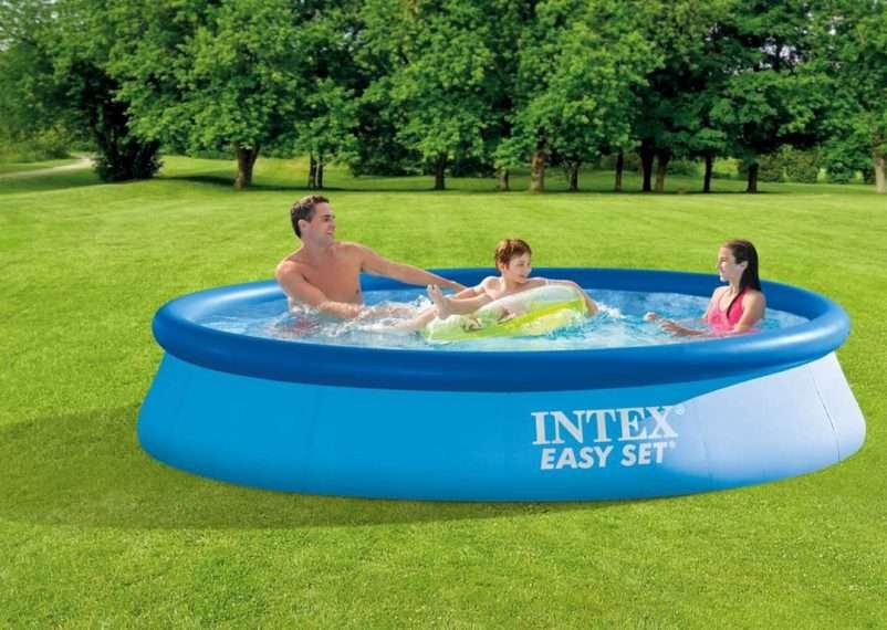 Intex 28130 | Size 12.0 x 12.0 x 2.50 Ft | Easy Set Round Inflatable Portable Swimming Pool
