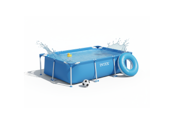 Intex 28271 | Size 8.53 x 5.25 x 2.13 Ft | Rectangular Metal Frame Portable Above Ground Swimming Pool
