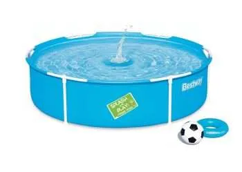 Bestway 56283 | Size 5.0 x 5.0 x 1.24 Ft | My First Frame Round Metal Frame Portable Ready-Made Swimming Pool
