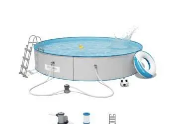 Bestway 56377 | Size 12.0 x 12.0 x 2.95 Ft | Hydrium Steel Round Metal Frame Portable Ready-Made Swimming Pool