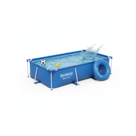 Bestway 56404 | Size 9.1 x 6.11 x 2.10 Ft | Steel Pro Rectangular Metal Frame Portable Ready-Made Swimming Pool