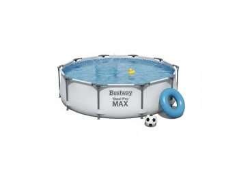 Bestway 56406 | Size 10.0 x 10.0 x 2.50 Ft | Steel Pro MAX Round Metal Frame Portable Ready-Made Swimming Pool
