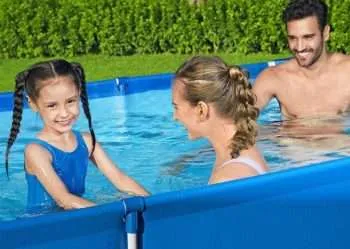 Alternative view of Bestway 56411 | Size 9.1 x 6.7 x 2.10 Ft | Steel Pro Rectangular Metal Frame Portable Ready-Made Swimming Pool