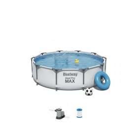 Bestway 56416 | Size 12.0 x 12.0 x 2.50 Ft | Steel Pro MAX Round Metal Frame Portable Ready-Made Swimming Pool