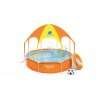 Bestway 56432 | Size 8.0 x 8.0 x 1.30 Ft | Round Metal Frame Portable Ready-Made Swimming Pool with Canopy
