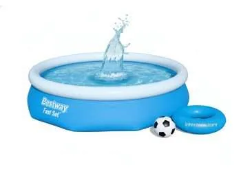 Bestway 57266 | Size 10.0 x 10.0 x 2.5 Ft | Inflatable Round Fast Set Portable Ready-Made Swimming Pool