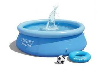 Bestway 57308 | Size 12.0 x 12.0 x 2.5 Ft | Inflatable Round Fast Set Portable Ready-Made Swimming Pool