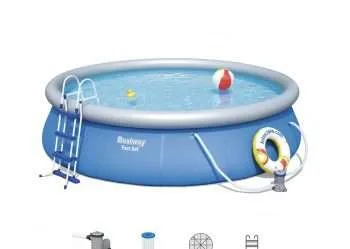 Bestway 57316 | Size 15.0 x 15.0 x 2.75 Ft | Fast Set Inflatable Round Portable Ready-Made Swimming Pool
