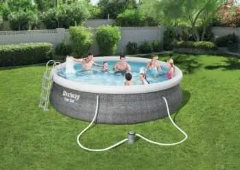 Alternative view of Bestway 57372 | Size 15.0 x 15.0 x 4.0 Ft | Inflatable Round Fast Set Portable Ready-Made Swimming Pool