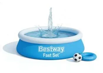 Bestway 57392 | Size 6.0 x 6.0 x 2.0 Ft | Inflatable Round Fast Set Portable Ready-Made Swimming Pool