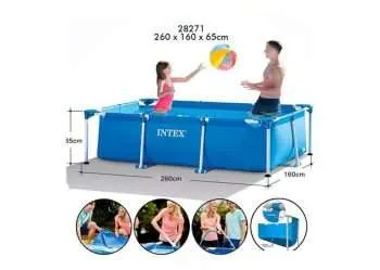 Alternative view of Intex 28271 | Size 8.53 x 5.25 x 2.13 Ft | Rectangular Metal Frame Portable Above Ground Swimming Pool