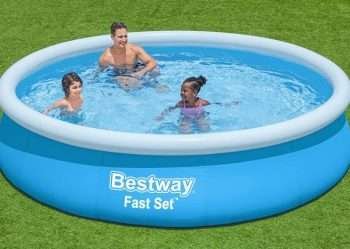 Alternative view of Bestway 57308 | Size 12.0 x 12.0 x 2.5 Ft | Inflatable Round Fast Set Portable Ready-Made Swimming Pool