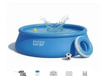 Intex 26176 | Size 18.0 x 18.0 x 4.00 Ft | Easy Set Round Inflatable Portable Above Ground Swimming Pool