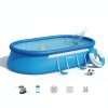 Intex 26191 | Size 18.0 x 10.0 x 3.50 Ft | Easy Set Oval Inflatable Portable Above Ground Swimming Pool