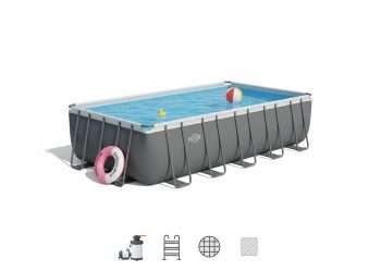 Intex 26356 | Size 18.0 x 8.98 x 4.30 Ft | Ultra XTR Frame Rectangular Metal Frame Portable Ready-Made Swimming Pool