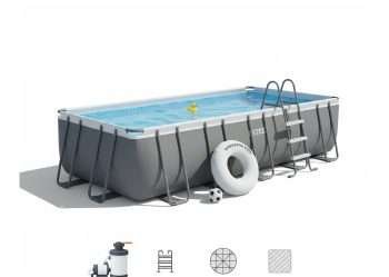 Intex 26364 | Size 24.0 x 12.0 x 4.33 Ft | Ultra XTR Rectangular Metal Frame Portable Ready-Made Swimming Pool
