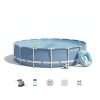 Intex 26762 | Size 24.02 x 24.02 x 4.33 Ft | Prism Frame Round Metal Frame Portable Ready-Made Swimming Pool