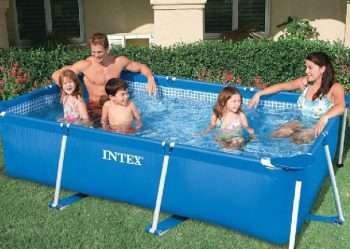 Alternative view of Bestway 56403 | Size 8.6 x 5.6 x 2.00 Ft | Steel Pro Rectangular Metal Frame Portable Above Ground Swimming Pool